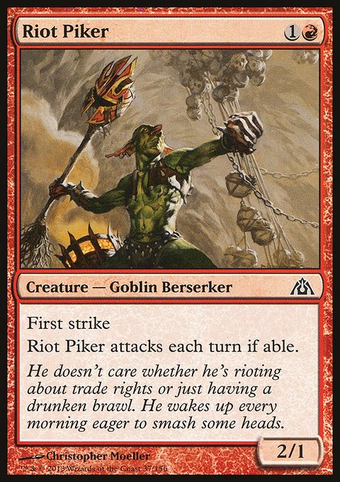 Riot Piker, Dragon's Maze #37, Magic: The Gathering card