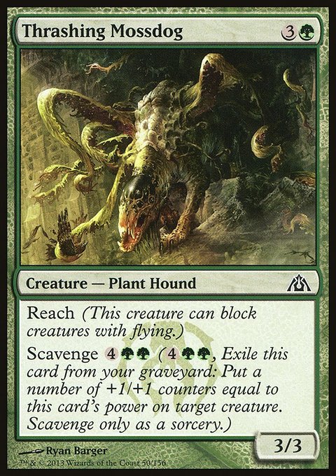 Thrashing Mossdog, Dragon's Maze #50, Magic: The Gathering card