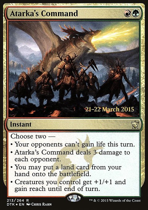 Atarka's Command, Dragons of Tarkir Promos #213s, Magic: The Gathering card