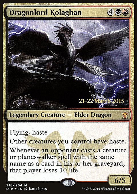 Dragonlord Kolaghan, Dragons of Tarkir Promos #218s, Magic: The Gathering card