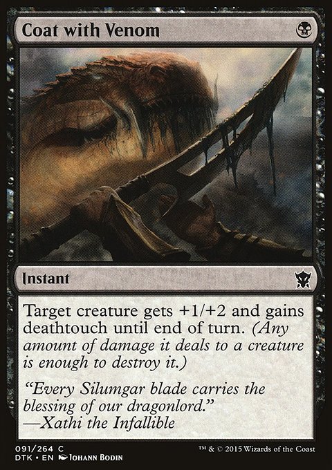 Coat with Venom, Dragons of Tarkir #91, Magic: The Gathering card