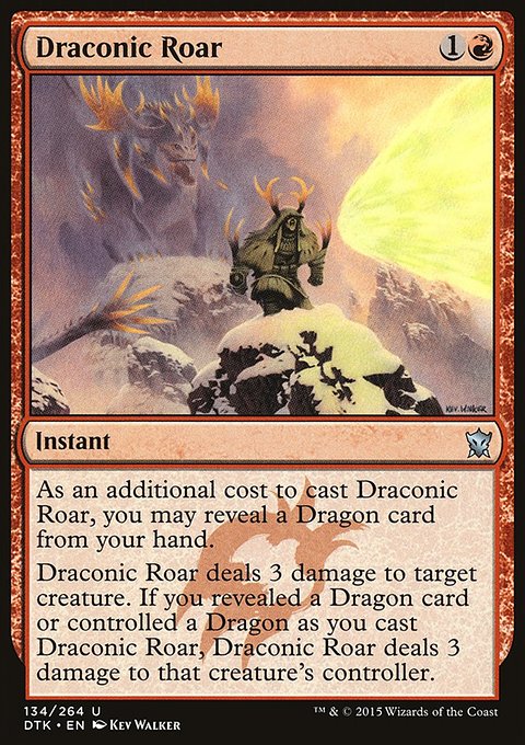 Draconic Roar, Dragons of Tarkir #134, Magic: The Gathering card