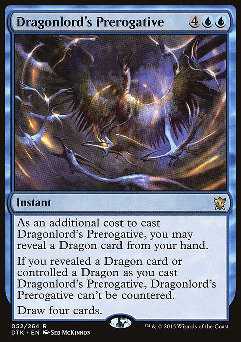 Dragonlord's Prerogative, Dragons of Tarkir #52, Magic: The Gathering card