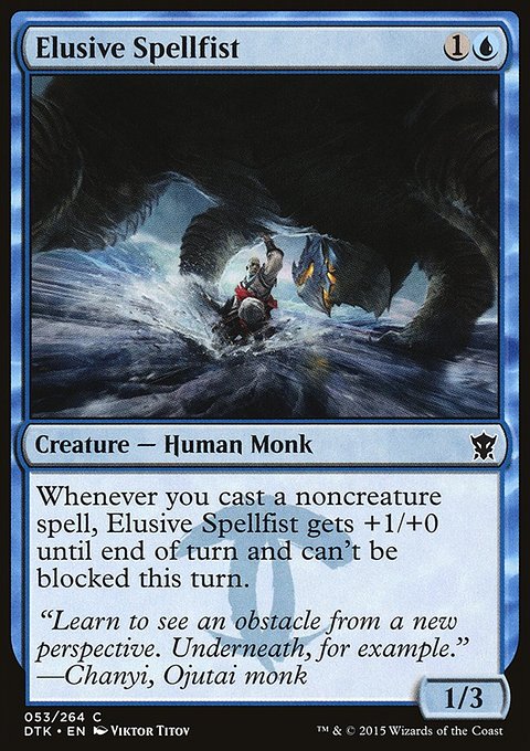 Elusive Spellfist, Dragons of Tarkir #53, Magic: The Gathering card
