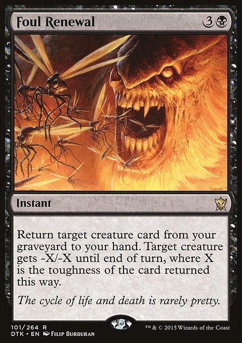 Foul Renewal, Dragons of Tarkir #101, Magic: The Gathering card