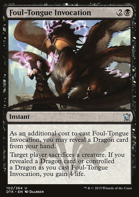 Foul-Tongue Invocation, Dragons of Tarkir #102, Magic: The Gathering card