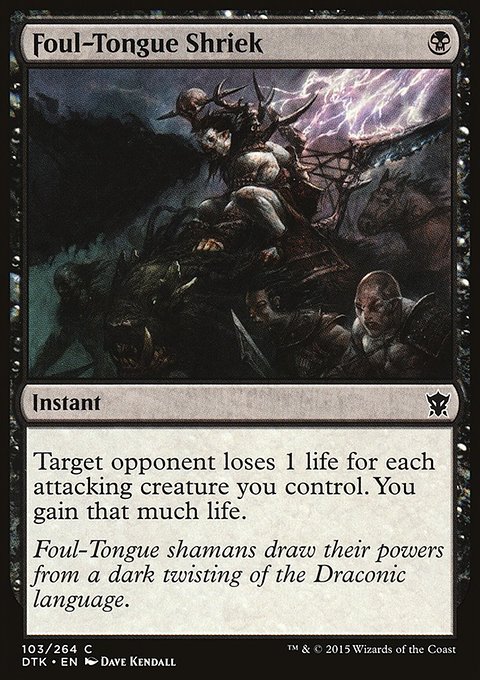 Foul-Tongue Shriek, Dragons of Tarkir #103, Magic: The Gathering card