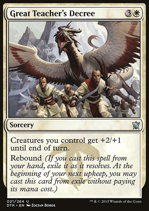 Great Teacher's Decree, Dragons of Tarkir #21, Magic: The Gathering card