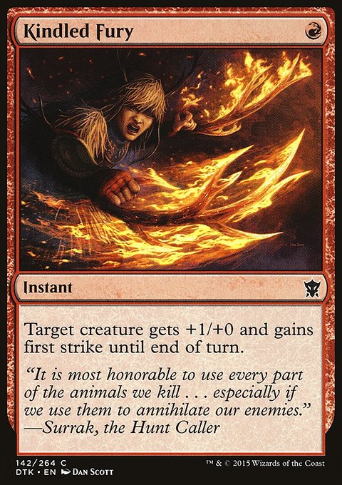 Kindled Fury, Dragons of Tarkir #142, Magic: The Gathering card