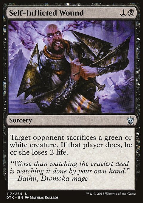 Self-Inflicted Wound, Dragons of Tarkir #117, Magic: The Gathering card