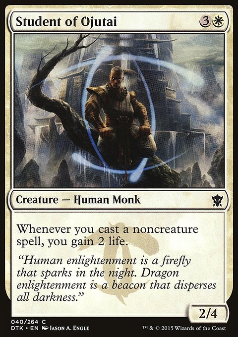 Student of Ojutai, Dragons of Tarkir #40, Magic: The Gathering card