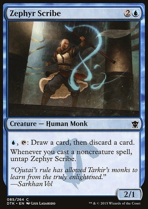 Zephyr Scribe, Dragons of Tarkir #85, Magic: The Gathering card