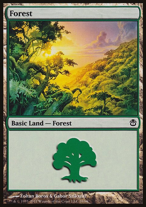 Forest, Duel Decks: Ajani vs. Nicol Bolas #39, Magic: The Gathering card