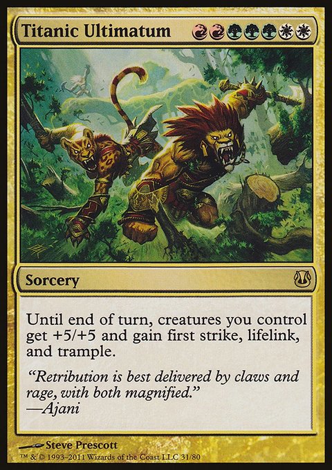 Titanic Ultimatum, Duel Decks: Ajani vs. Nicol Bolas #31, Magic: The Gathering card