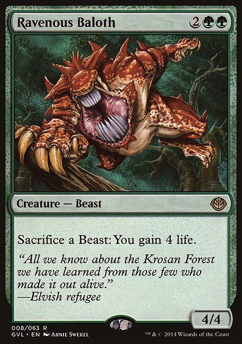 Ravenous Baloth, Duel Decks Anthology: Garruk vs. Liliana #8, Magic: The Gathering card