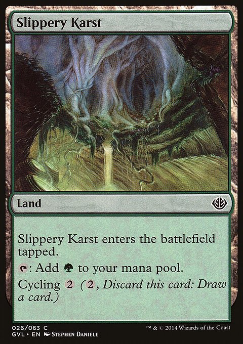 Slippery Karst, Duel Decks Anthology: Garruk vs. Liliana #26, Magic: The Gathering card