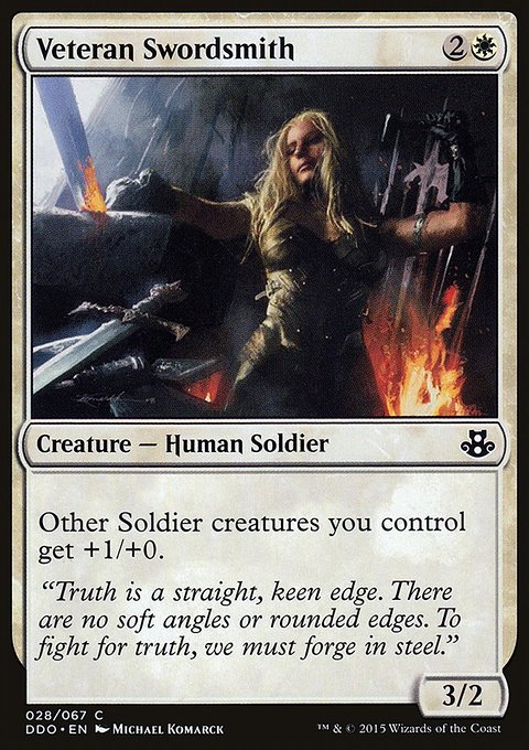 Veteran Swordsmith, Duel Decks: Elspeth vs. Kiora #28, Magic: The Gathering card