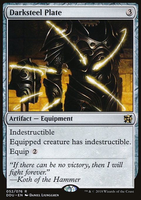Darksteel Plate, Duel Decks: Elves vs. Inventors #52, Magic: The Gathering card