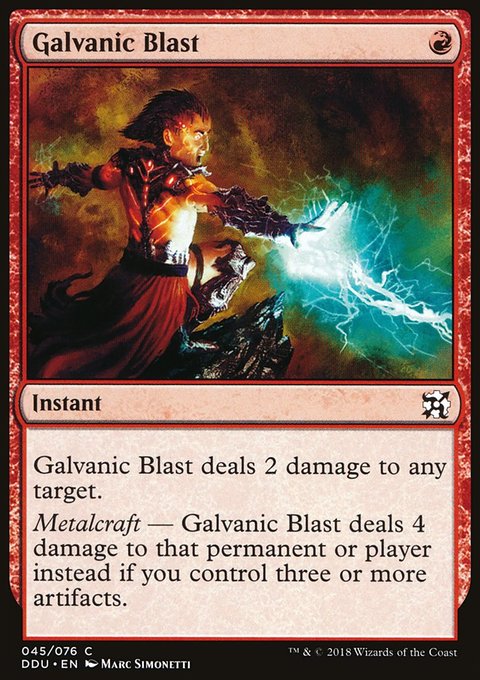 Galvanic Blast, Duel Decks: Elves vs. Inventors #45, Magic: The Gathering card