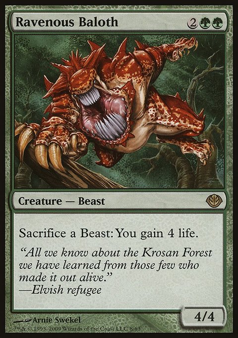 Ravenous Baloth, Duel Decks: Garruk vs. Liliana #8, Magic: The Gathering card