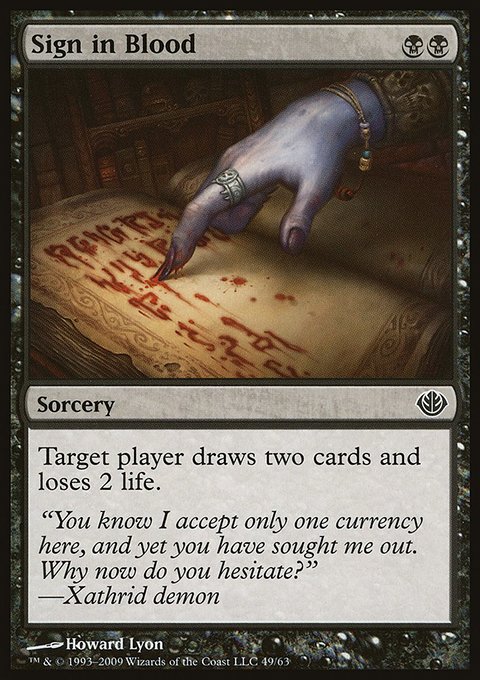 Sign in Blood, Duel Decks: Garruk vs. Liliana #49, Magic: The Gathering card