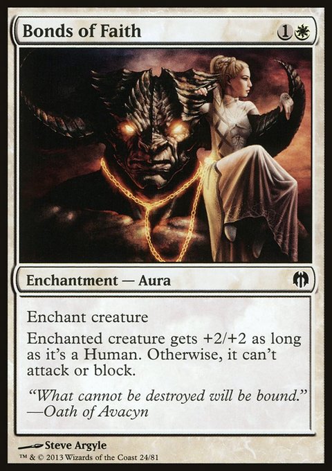 Bonds of Faith, Duel Decks: Heroes vs. Monsters #24, Magic: The Gathering card