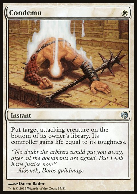 Condemn, Duel Decks: Heroes vs. Monsters #17, Magic: The Gathering card