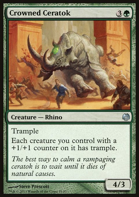 Crowned Ceratok, Duel Decks: Heroes vs. Monsters #51, Magic: The Gathering card