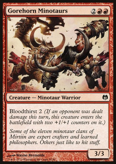 Gorehorn Minotaurs, Duel Decks: Heroes vs. Monsters #52, Magic: The Gathering card