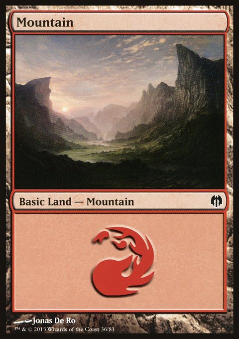 Mountain, Duel Decks: Heroes vs. Monsters #36, Magic: The Gathering card