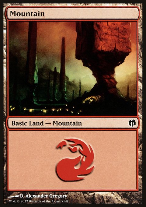 Mountain, Duel Decks: Heroes vs. Monsters #75, Magic: The Gathering card