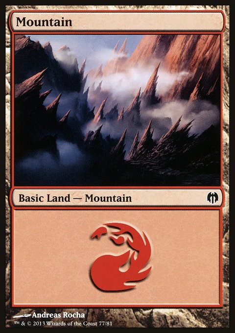 Mountain, Duel Decks: Heroes vs. Monsters #77, Magic: The Gathering card