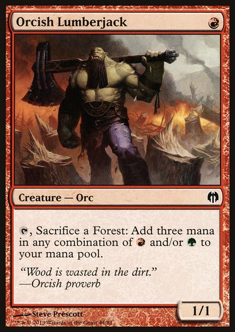 Orcish Lumberjack, Duel Decks: Heroes vs. Monsters #44, Magic: The Gathering card