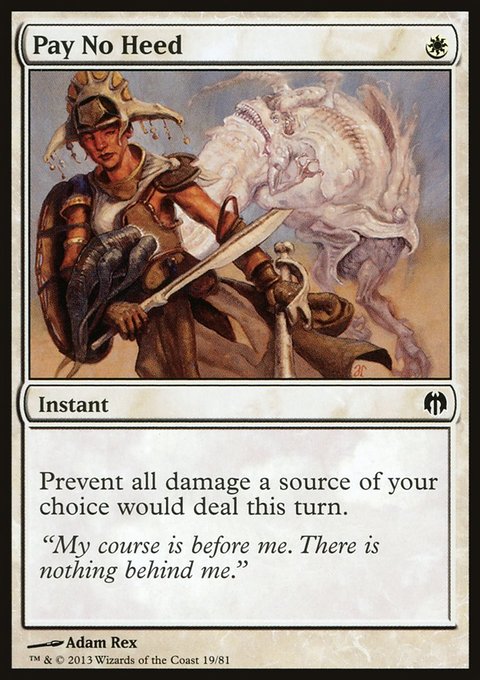 Pay No Heed, Duel Decks: Heroes vs. Monsters #19, Magic: The Gathering card