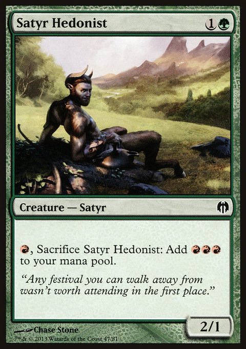 Satyr Hedonist, Duel Decks: Heroes vs. Monsters #47, Magic: The Gathering card