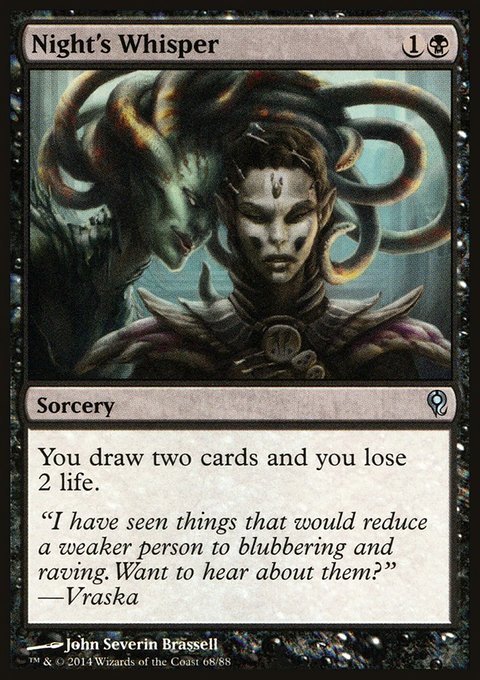 Night's Whisper, Duel Decks: Jace vs. Vraska #68, Magic: The Gathering card