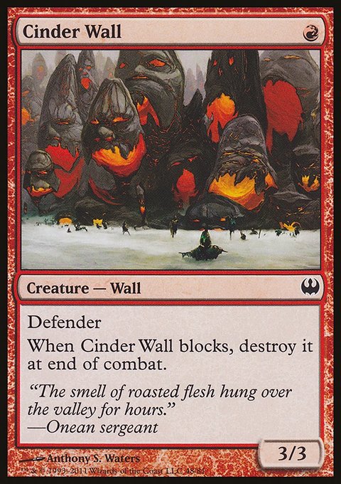 Cinder Wall, Duel Decks: Knights vs. Dragons #48, Magic: The Gathering card