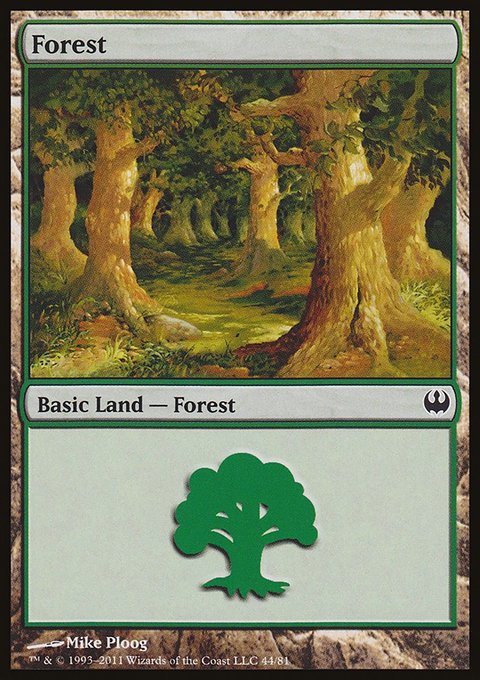 Forest, Duel Decks: Knights vs. Dragons #44, Magic: The Gathering card