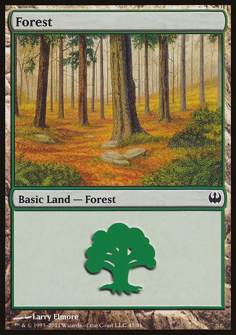 Forest, Duel Decks: Knights vs. Dragons #45, Magic: The Gathering card