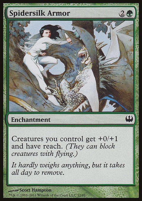 Spidersilk Armor, Duel Decks: Knights vs. Dragons #32, Magic: The Gathering card