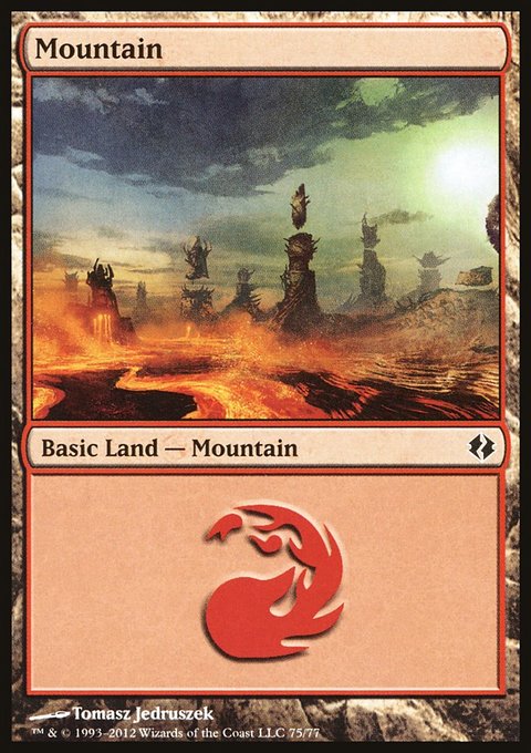 Mountain, Duel Decks: Venser vs. Koth #75, Magic: The Gathering card