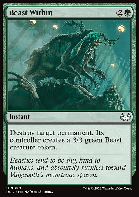 Beast Within, Duskmourn: House of Horror Commander #80, Magic: The Gathering card
