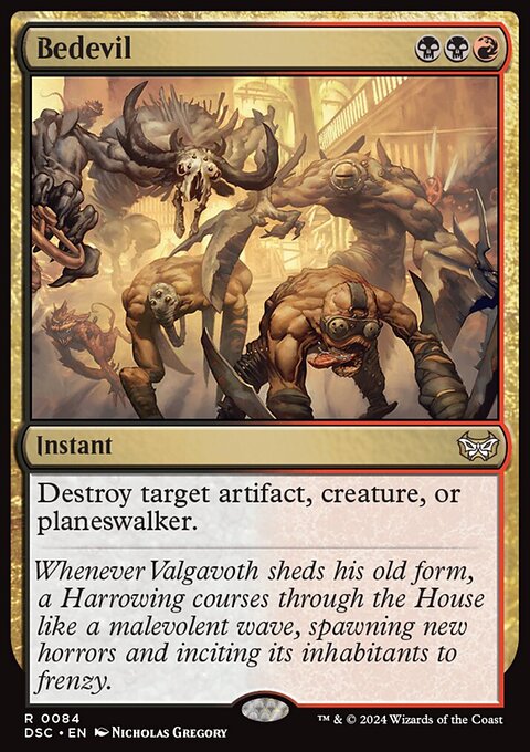Bedevil, Duskmourn: House of Horror Commander #84, Magic: The Gathering card