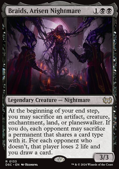Braids, Arisen Nightmare, Duskmourn: House of Horror Commander #133, Magic: The Gathering card