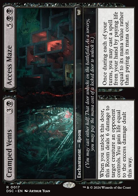 Cramped Vents // Access Maze, Duskmourn: House of Horror Commander #17, Magic: The Gathering card