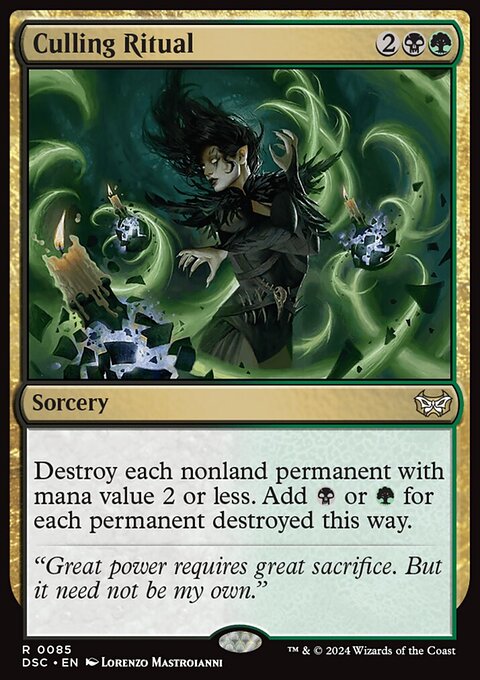 Culling Ritual, Duskmourn: House of Horror Commander #85, Magic: The Gathering card