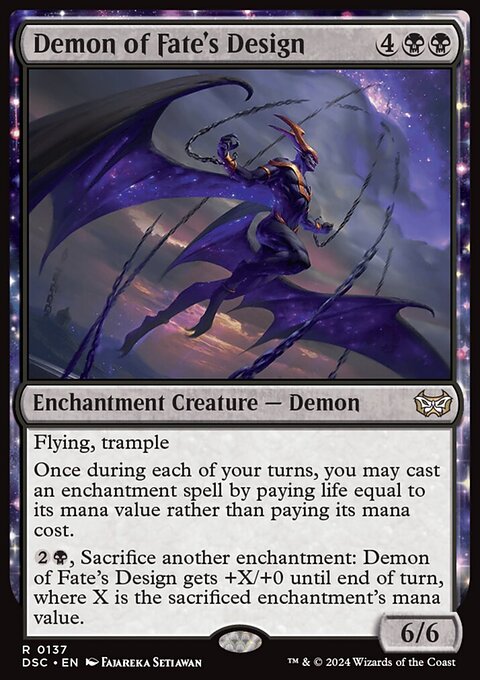 Demon of Fate's Design, Duskmourn: House of Horror Commander #137, Magic: The Gathering card