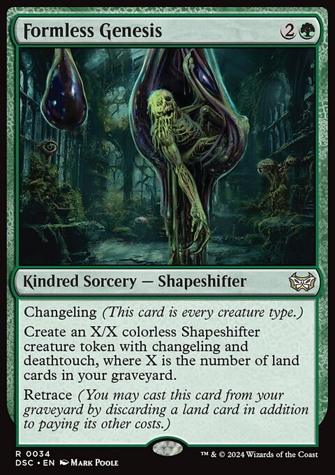 Formless Genesis, Duskmourn: House of Horror Commander #34, Magic: The Gathering card