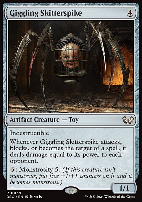 Giggling Skitterspike, Duskmourn: House of Horror Commander #39, Magic: The Gathering card
