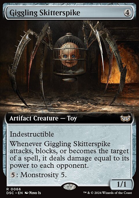 Giggling Skitterspike, Duskmourn: House of Horror Commander #66, Magic: The Gathering card